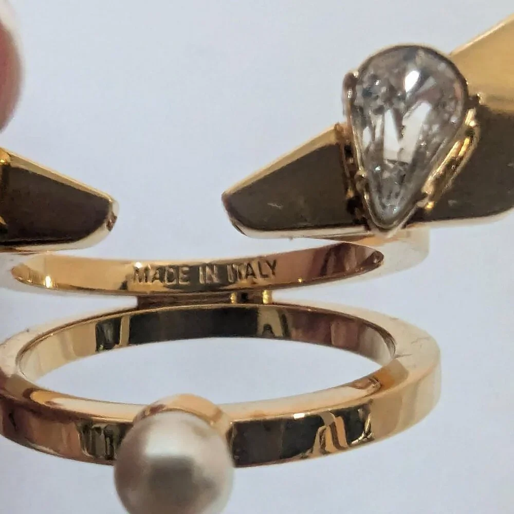 Fendi Monster Eyes Gold Ring Size 5.5 - Picture 5 of 7